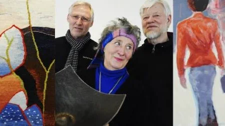 Konstnärerna Claes, Göran och Annette Magnusson från Varnhem ställer ut på Storgatan 31. Vernissagen äger rum på påskafton. (Konstverken på bilden har beskurits)Foto: Ellen Kindstrand