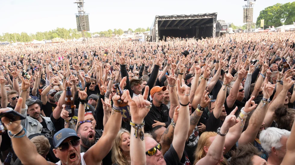 Endast polisen får flyga drönare över Sweden Rock-publiken i år. Arkivbild.