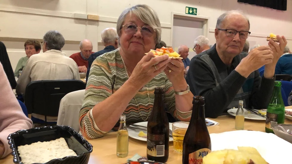 Ann-Sofi och Jan Öberg var två som njöt av surströmmingen.