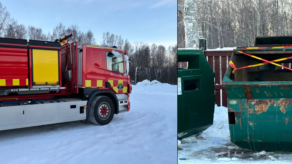 Det började brinna i en container natten mot söndagen. Under lördagen har folk larmat SOS om att det fortsatt brinner.