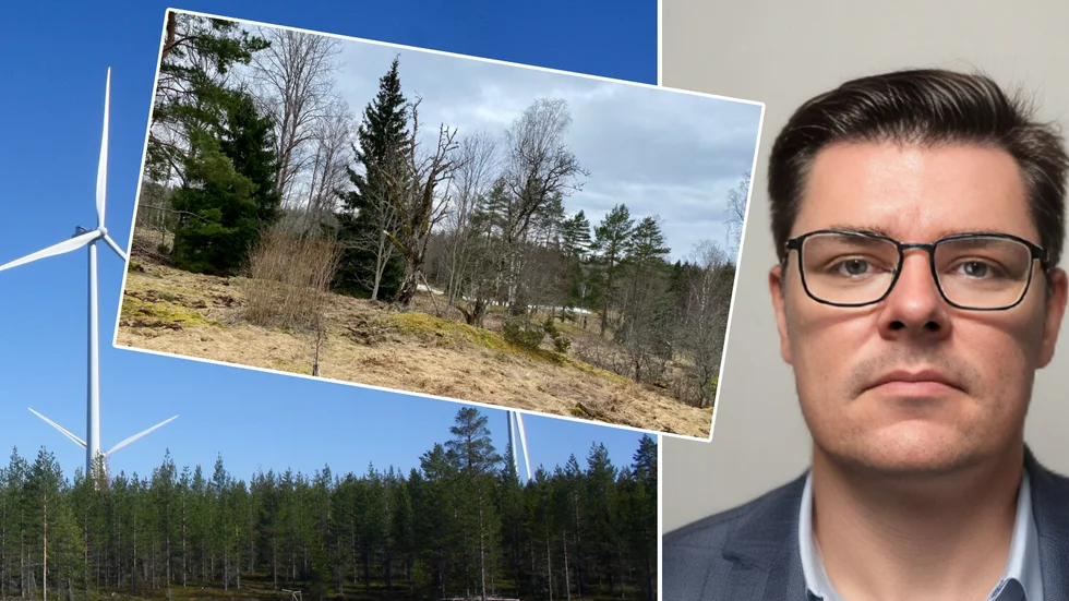 Niklas Lindholm är en av de som tycker det är olämpligt med  en vindkraftspark i området.