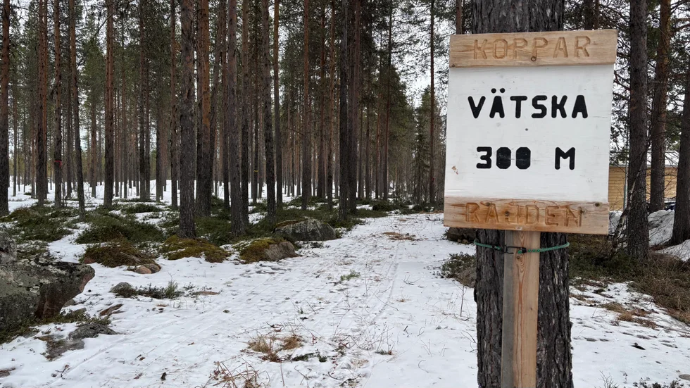 Här kommer man inte kunna åka, spåret har fått dras om längre in i skogen.