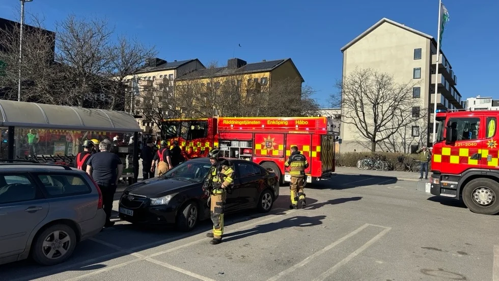 Stor utryckning till Coops parkering under torsdagseftermiddagen.