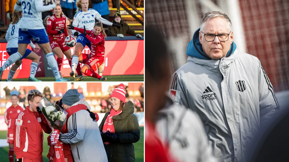 Piteå IF:s sportchef Leif Strandh (till höger) är nära en lösning på tränarsidan efter Stellan Carlsson, som avtackas (nere till vänster) av bland andra ordföranden Jennie Kaarle.