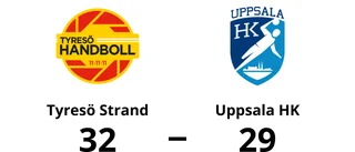 Uppsala HK besegrades på bortaplan av Tyresö Strand