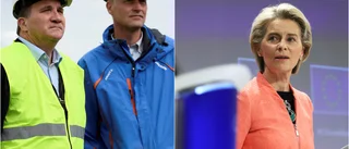 Löfven och von der Leyen lyssnar på Holmens Sjölund