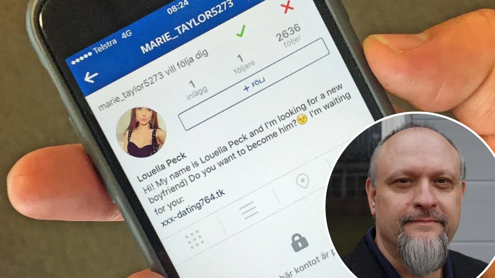 Paul Pintér, Rådgivare mot digitala brott vid SSF Stöldskyddsföreningen, varnar för dataintrång på sciala medier.