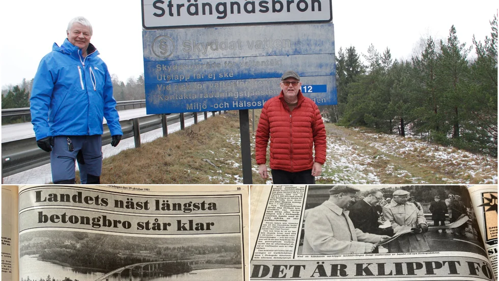 Gösta Hellman och Egon Carlzon har känt varandra i över 40 år. Bland annat arbetade de tillsammans när Strängnäsbron anlades, och 55:an fick en ny sträckning, kring 1980.