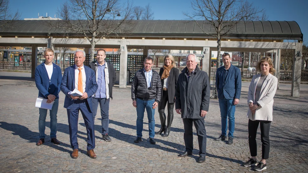 Signatur "Nordan21" är kritisk till byggplanerna på Stortorget. Bilden är från presentation av Tegelstadens nya planer på Stortorget. 