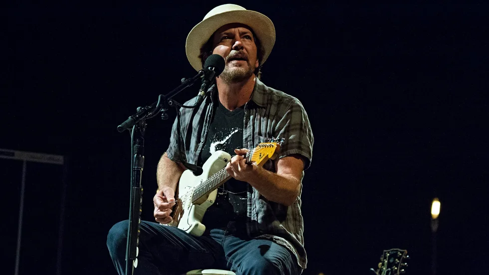 Eddie Vedder vid ett tidigare framträdande på Ohana Festival 2018. Arkivbild.