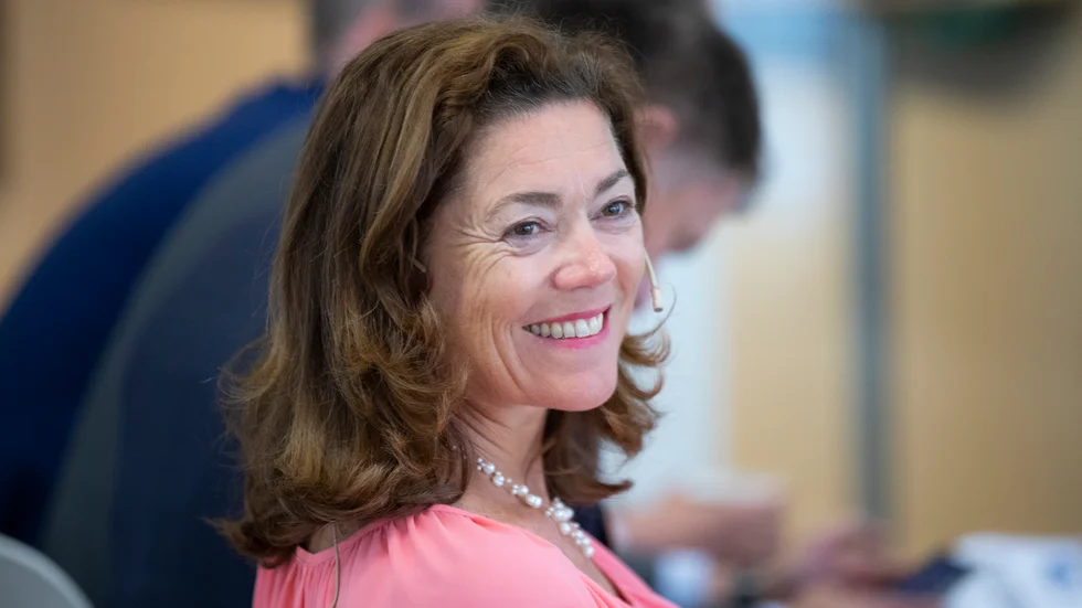 Mediekoncernen Schibsted, med koncernchef Kristin Skogen Lund, gick bättre än väntat i första kvartalet. Arkivbild