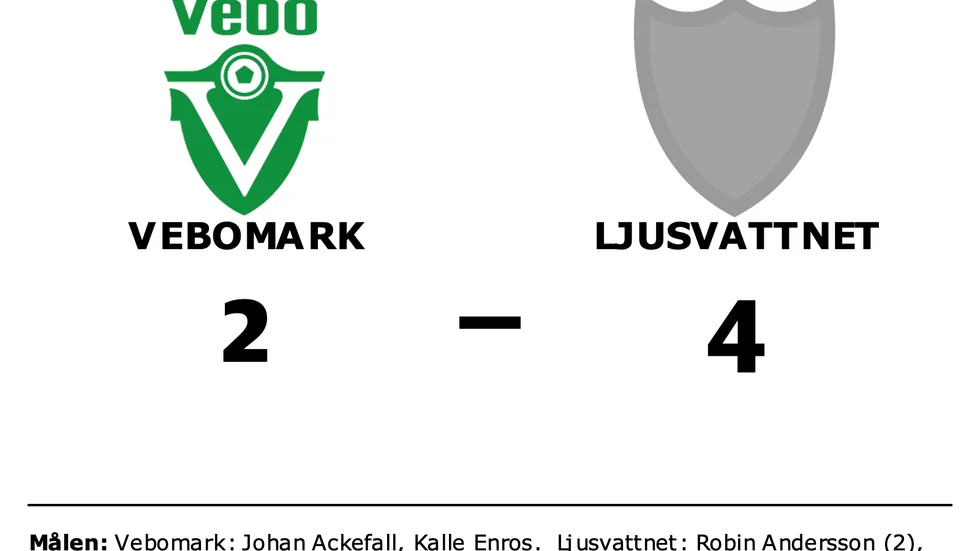 Vebomark förlorade mot Ljusvattnet