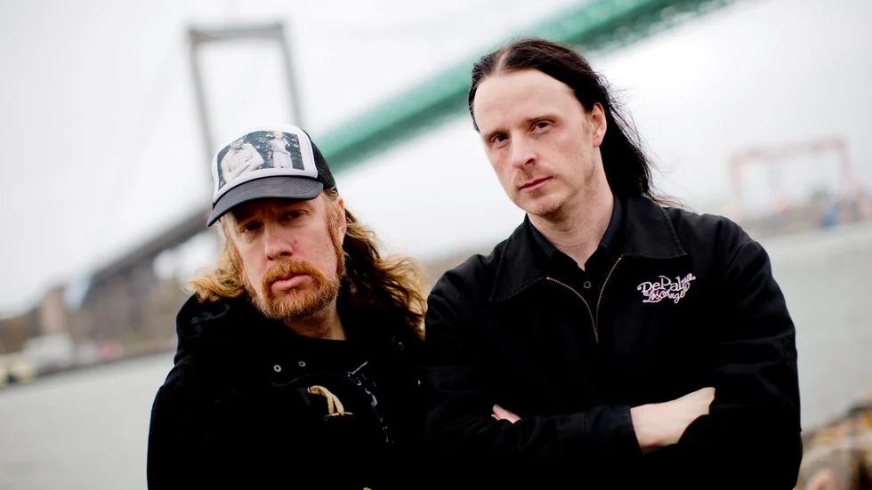Tomas "Tompa" Lindberg och Anders Björler från At The Gates. Arkivbild.