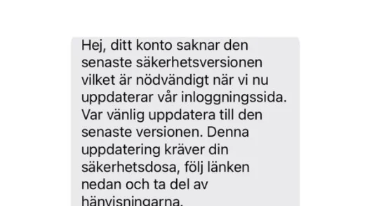 Varnar för bedrägeriförsök.