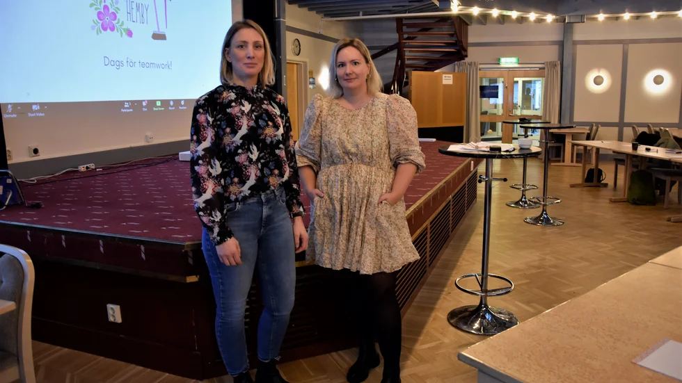 Johanna Funck och Therése Wintervy är projektledare för Hej Hemby, som bjöd in till temadagen.