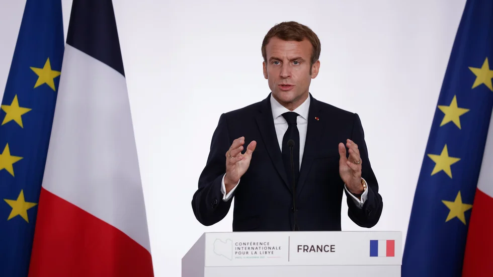 Frankrikes president Emmanuel Macron var värd för ett möte om Libyens framtid.