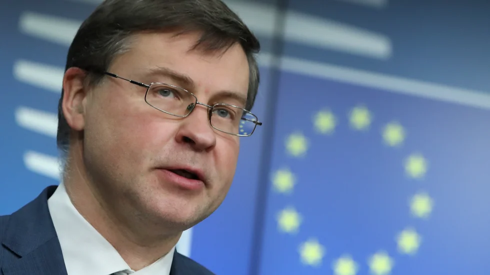 EU:s handelskommissionär Valdis Dombrovskis. Arkivfoto.