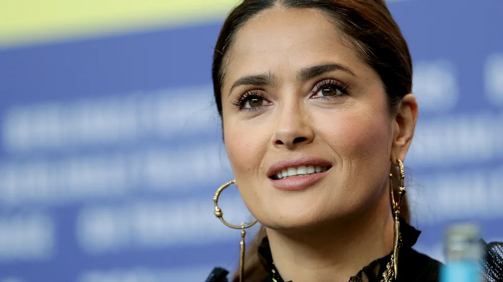 Salma Hayek spelade in "The hitman's wife's bodyguard" innan hon drabbades av corona. Arkivbild.