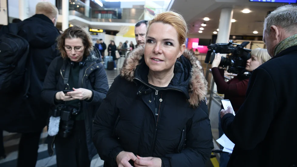 Den tidigare danska migrationsministern Inger Støjberg (då Venstre) ställs inför riksrätt. I dag inleds rättegången. Arkivbild.