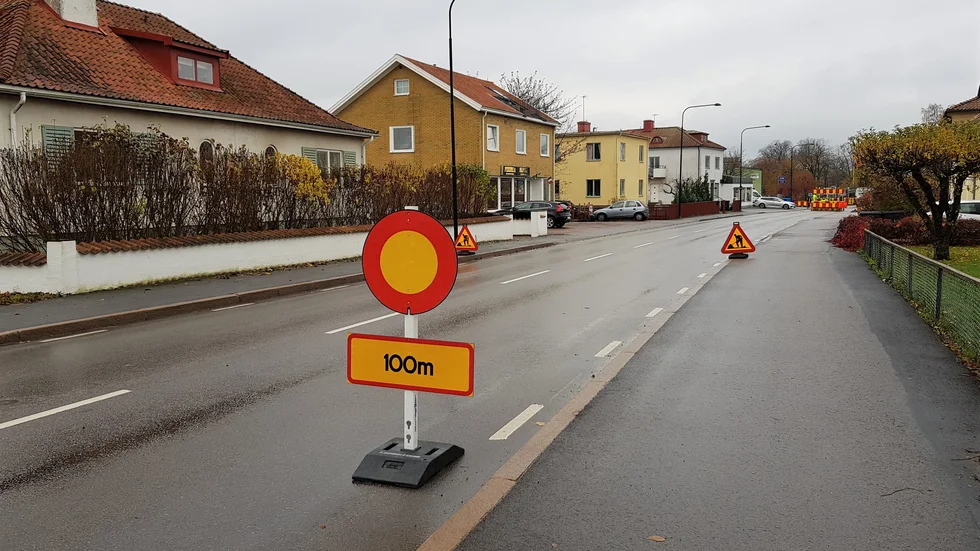 Delar av Margaretavägen i Vadstena är avstängd.