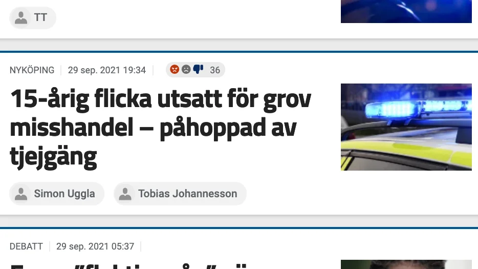 SN:s mest engagerade artikel den senaste veckan.