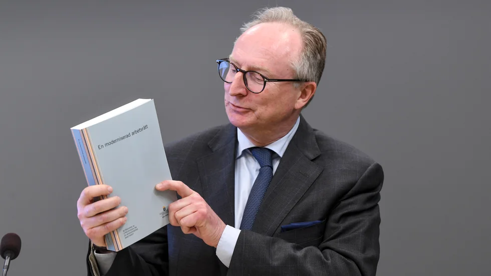 Utredaren Gudmund Toijer presenterar utredningen En moderniserad arbetsrätt.