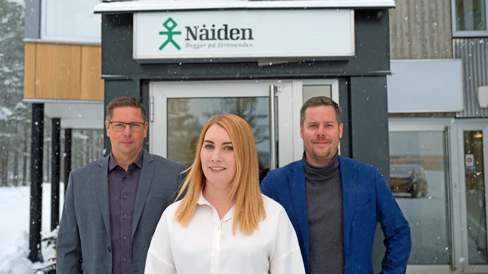 Nåiden bygg, här med Malin Hedman, Per Utterström och Andreas Nilsson, får uppdrag att bygga kvarter i Umeå. (Arkivbild)