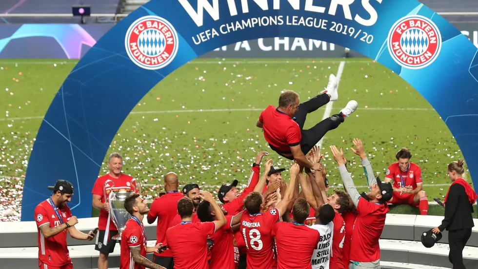 Bayern München firar Champions League-titeln i Lissabon i augusti.