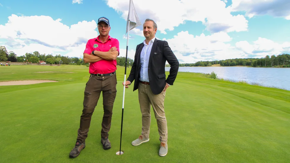 Lars Bonnevier och Marcus Carlgren har haft mycket att göra under sommaren. "De som har varit här och spelat de senaste åren har sett en byggarbetsplats och blivit nyfikna."