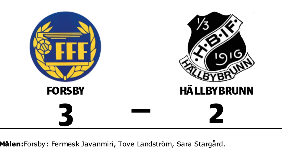 Forsby FF vann mot Hällbybrunns IF