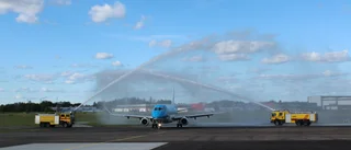 Första flygplanet lyfter från Linköpings flygplats