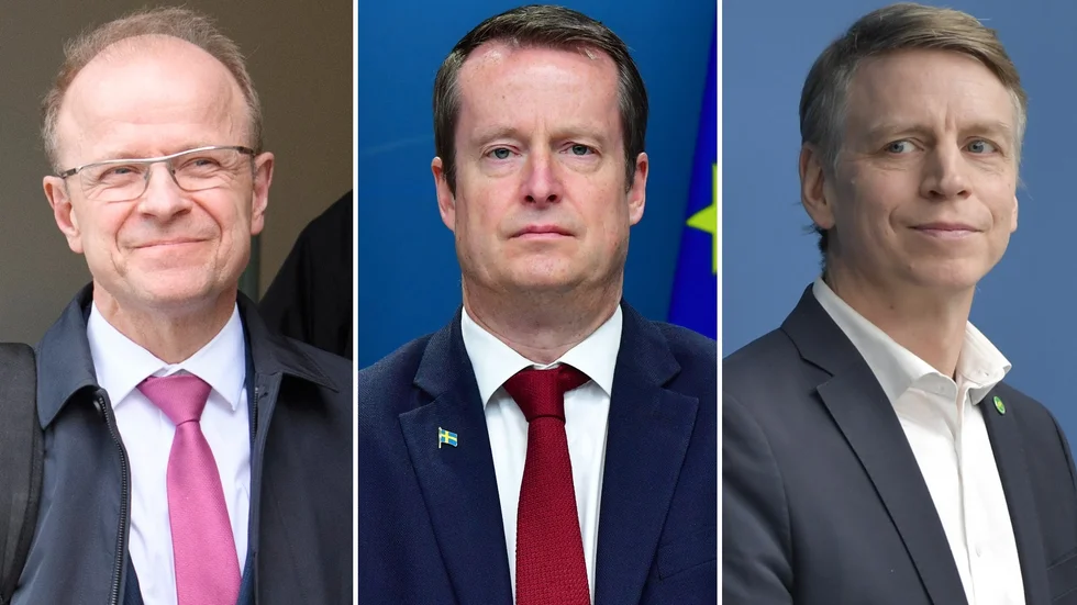 Efter att KD:s Mikael Oscarsson (t v) väckt frågan om att tvinga fram ett beslut om slutförvaret för kärnavfall kallas nu ministrarna Anders Ygeman (S) och Per Bolund (MP) till försvarsutskottet.