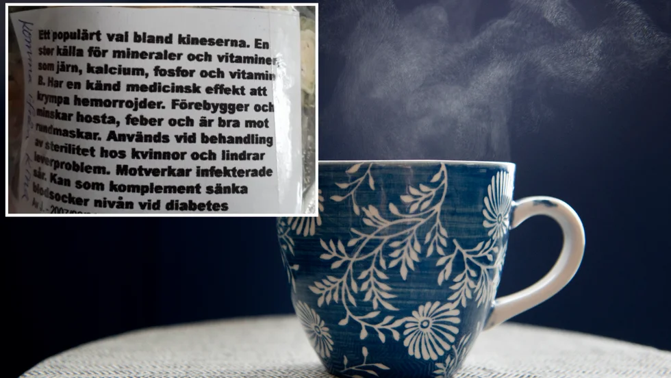 En tesort från Eskilstunabutiken påstods vara bra vid behandling av sterilitet hos kvinnor.