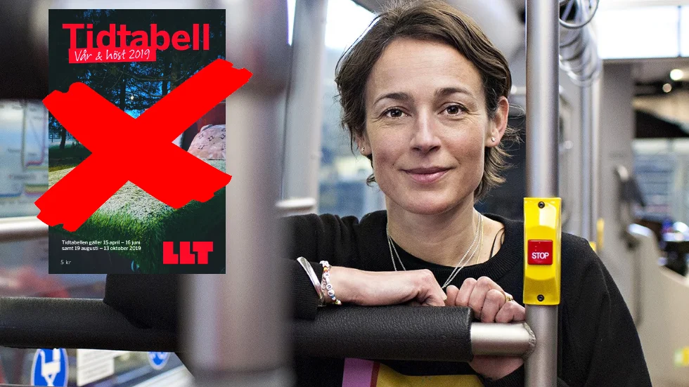 Anna Kowal Lindbäck, marknads och kommunikationschef på Luleå lokaltrafik berättar att LLT har valt att ta bort de fysiska tidtabellerna i samband med coronakrisen.