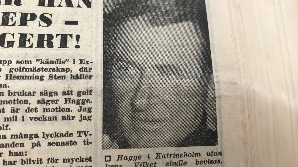 Hagge Geigert  i Katrineholm, utan keps.