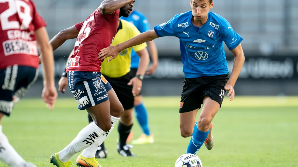 Rasmus Wiedesheim-Paul blev matchhjälte för Halmstad. Arkivbild.