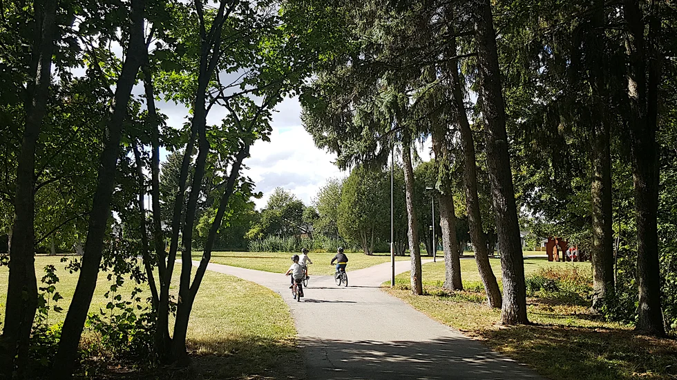I anslutningen till träddungen vid södra Åpromenaden ska ett utegymm anläggas i vår.