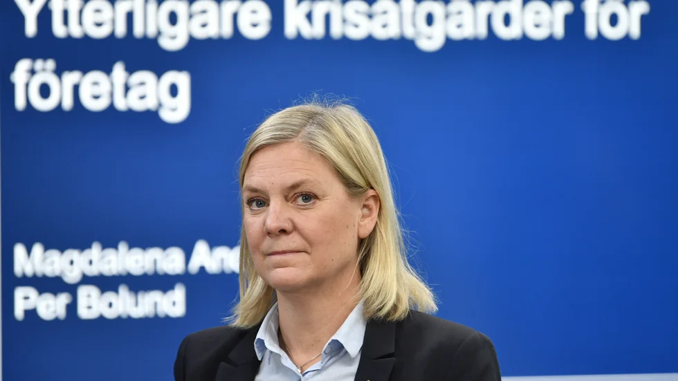 STOCKHOLM 20201109Finansminister Magdalena Andersson (S) utesluter inte ytterligare coronastöd till krogar, efter planerna på ett alkoholstopp efter 22. Arkivbild.