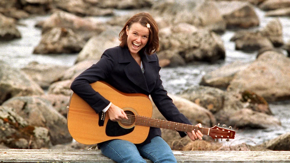 Tina Stenberg på hemmaplan i Slagnäs i maj 1997.