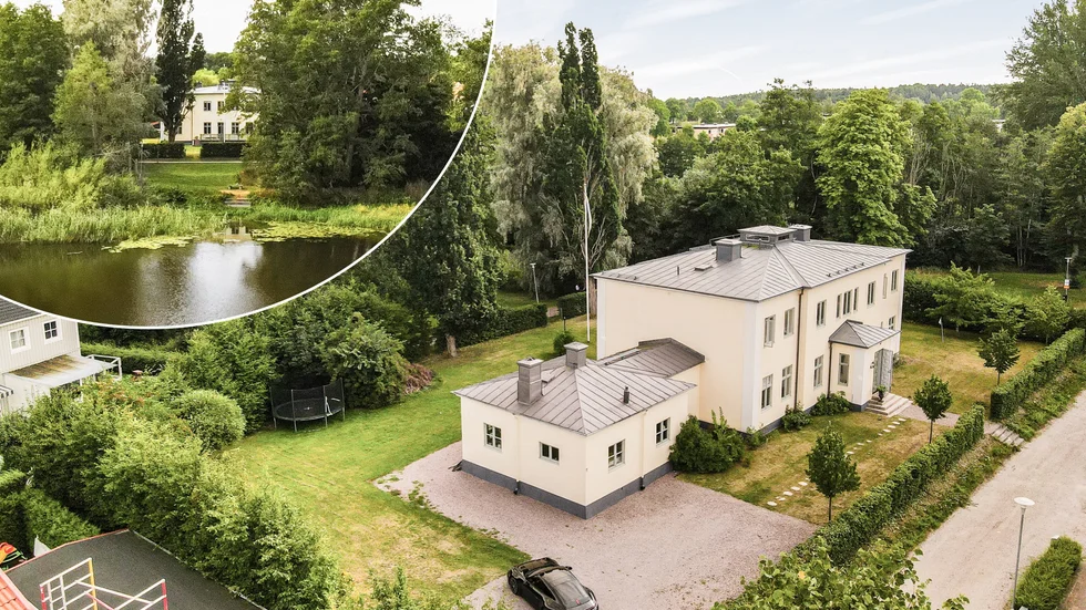 Disponentvillan i Harg med 560 kvadratmeter boarea och 1964 kvadratmeter tomt. Prislappen är satt till 10,2 miljoner kronor.