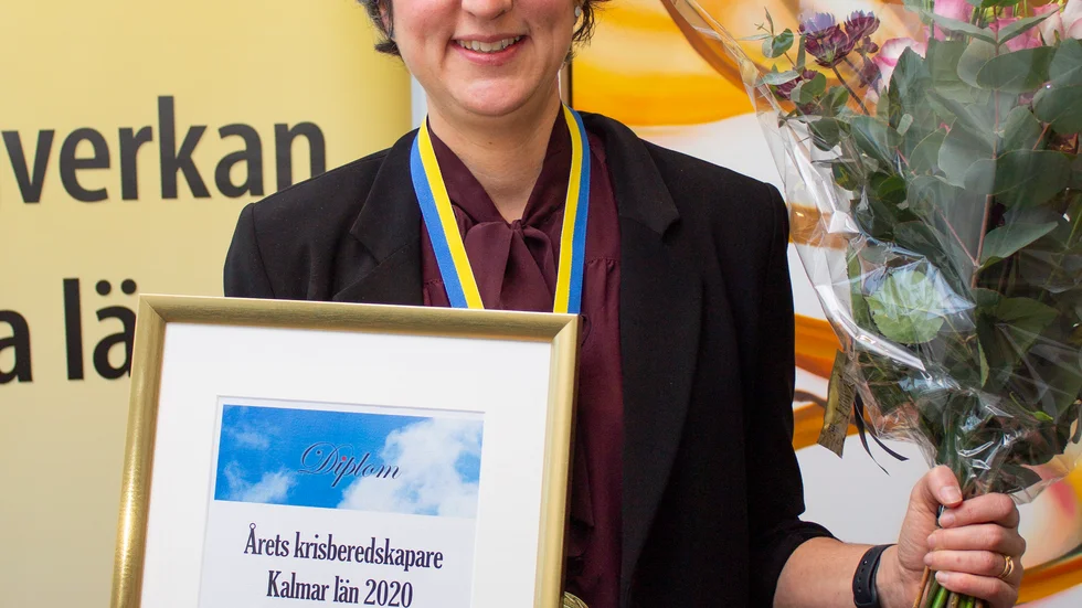 Smittskyddsläkare Lisa Labbé Sandelin tog emot utmärkelsen Årets krisberedskapare 2020 på torsdagen. "Hon har varit öppen, kunnig och engagerad samt haft ett stort fokus på samverkan", enligt juryn.