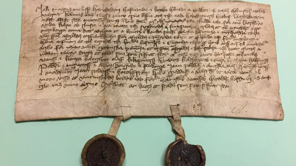 Fastebrevet och sigillen i sin helhet.