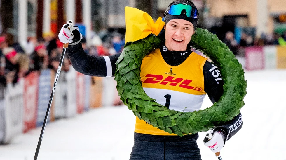 Britta Johansson Norgren när hon vann Tjejvasan förra året. Arkivbild.