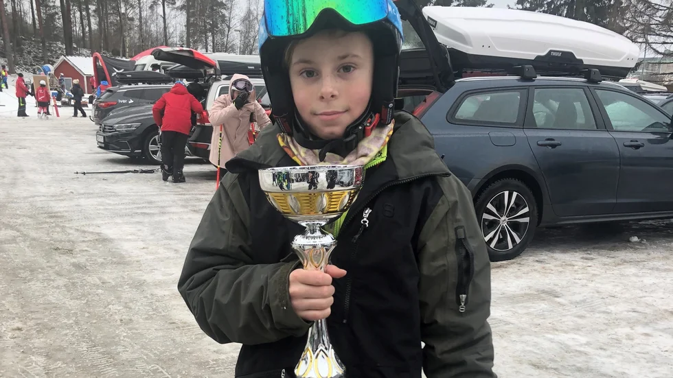 Wilmer Andersson från Båsenberga SLK tog vinterns tredje seger vid tävlingen i Arboga.