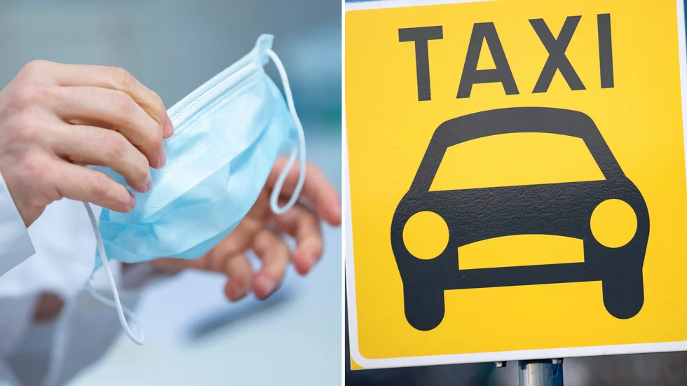 I taxibilar finns inga krav på munskydd, men det rekommenderas. 