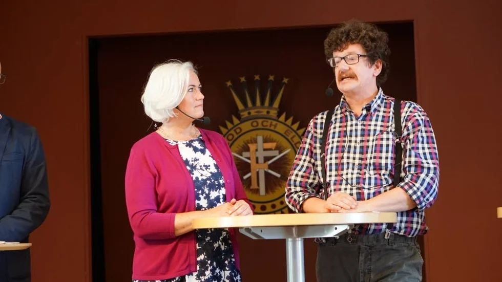 Debattglada. Akko Anckarberg (Kd) och Lars Stjernkvist (S) debatterade Sveriges möjligheter att växa genom invandring.