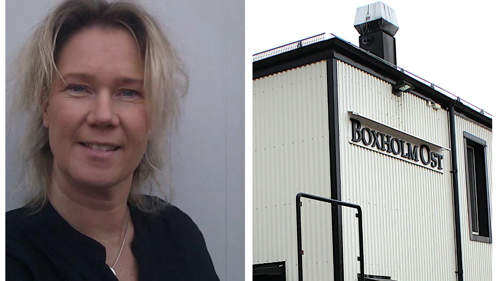 Lottie Engvall, ny vd för Glada Bonden berättar att de nya ostarna kommer ha företagets logotyp som namn.