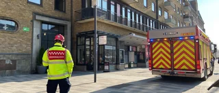 Brand i yttertak på Fristadstorget