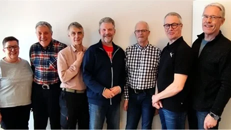 Från vänster: Margaretha Matti Ulander, Kurt Hauptmann, Kjell Westerlund, 
Kennet Eriksson, Leif Nord, JanEric Ögren, Sven-Olof Johansson.