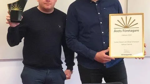 Gustav Nilsson och Mikael Johansson blev Årets företagare i Gällivare 2019 under våren.
